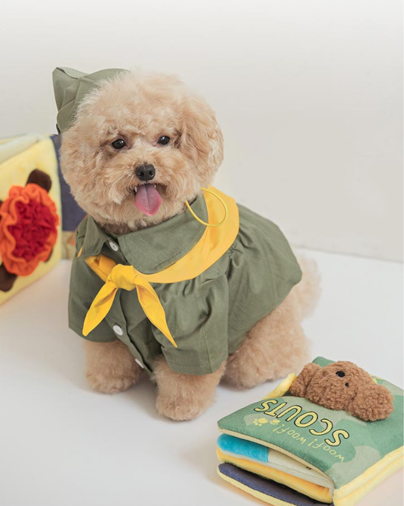 Woof Scouts Nosework Dog Book Plush Toy Play BITE ME   