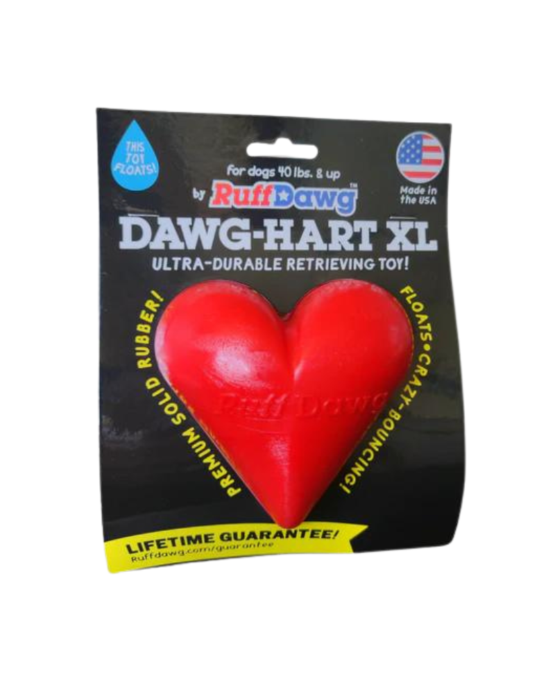 Dawg Heart Solid Rubber Dog Toy (Made in the USA) Play RUFF DAWG   