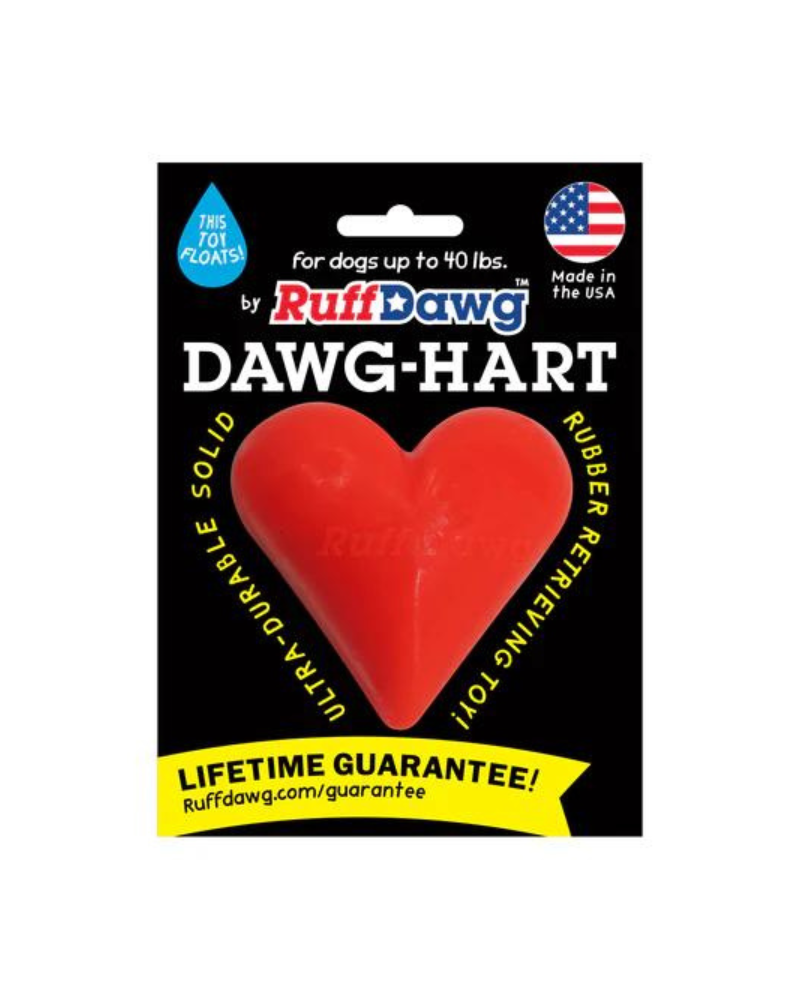 Dawg Heart Solid Rubber Dog Toy (Made in the USA) Play RUFF DAWG   