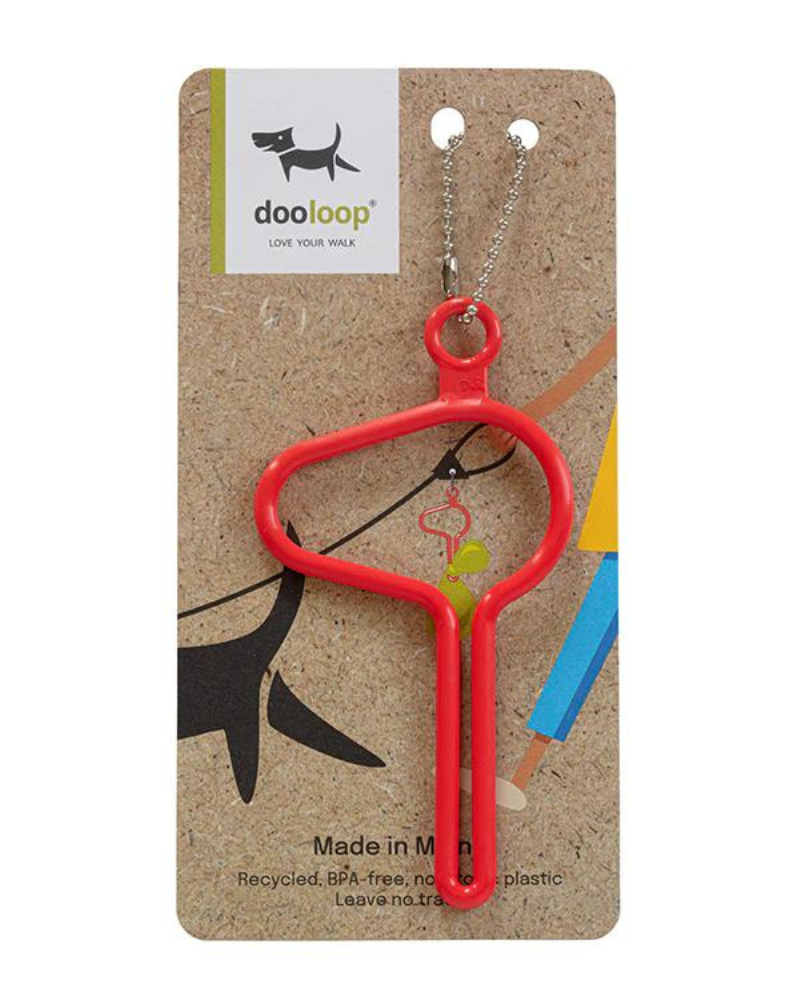 The Dooloop Waste Bag Holder (Made in the USA) WALK Houndswag Lobster Red  