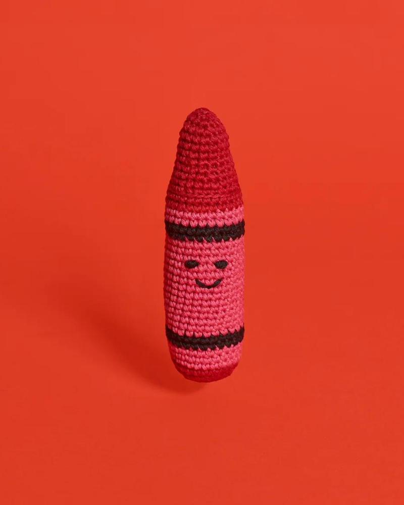 Cotton Crochet Crayon Dog Toy (FINAL SALE) Play WARE OF THE DOG Red  