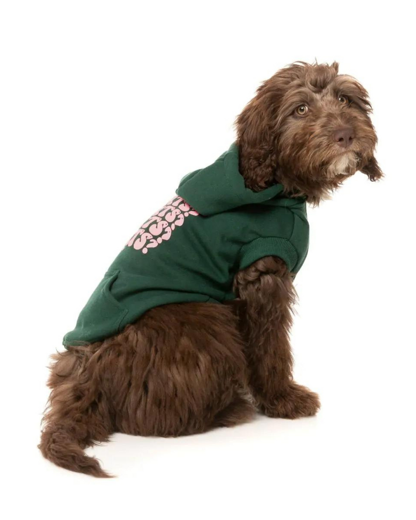 TREATS TREATS TREATS Dog Hoodie in Green Wear FUZZYARD   