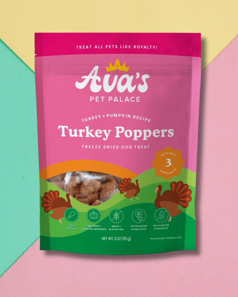 Freeze-Dried Turkey Poppers Dog Treats Eat AVA'S PET PALACE   