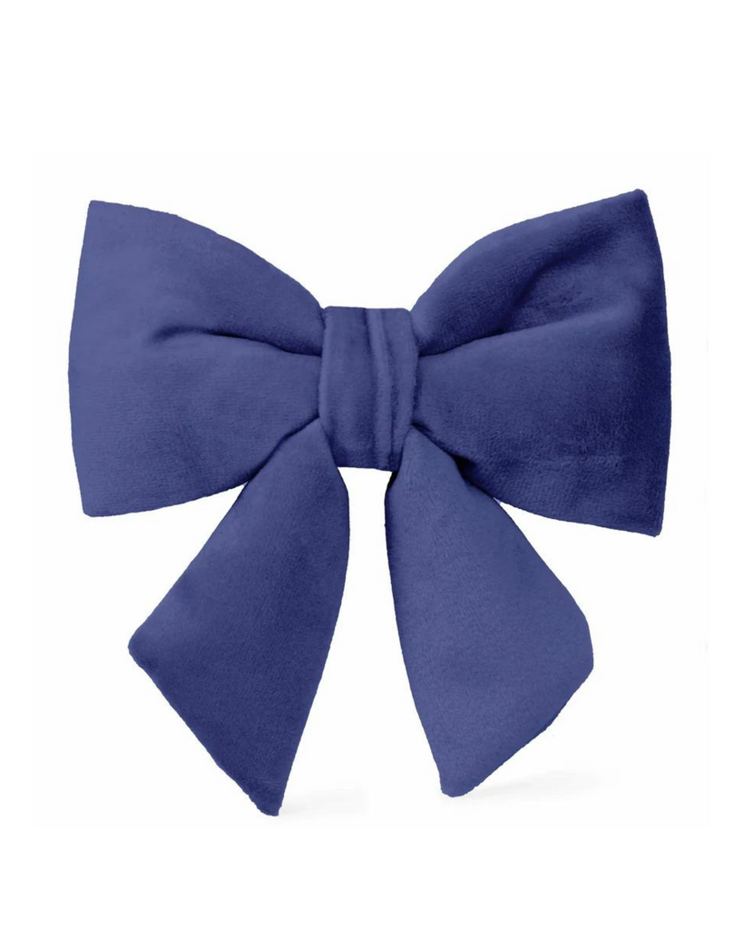 Navy Velvet Dog Lady Bow (Made in the USA) Wear THE FOGGY DOG   