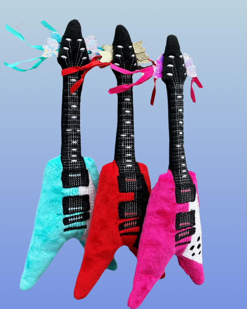 Meowsical Catnip and Crinkle Guitar (Made in the USA) CAT CROCHET KITTY   