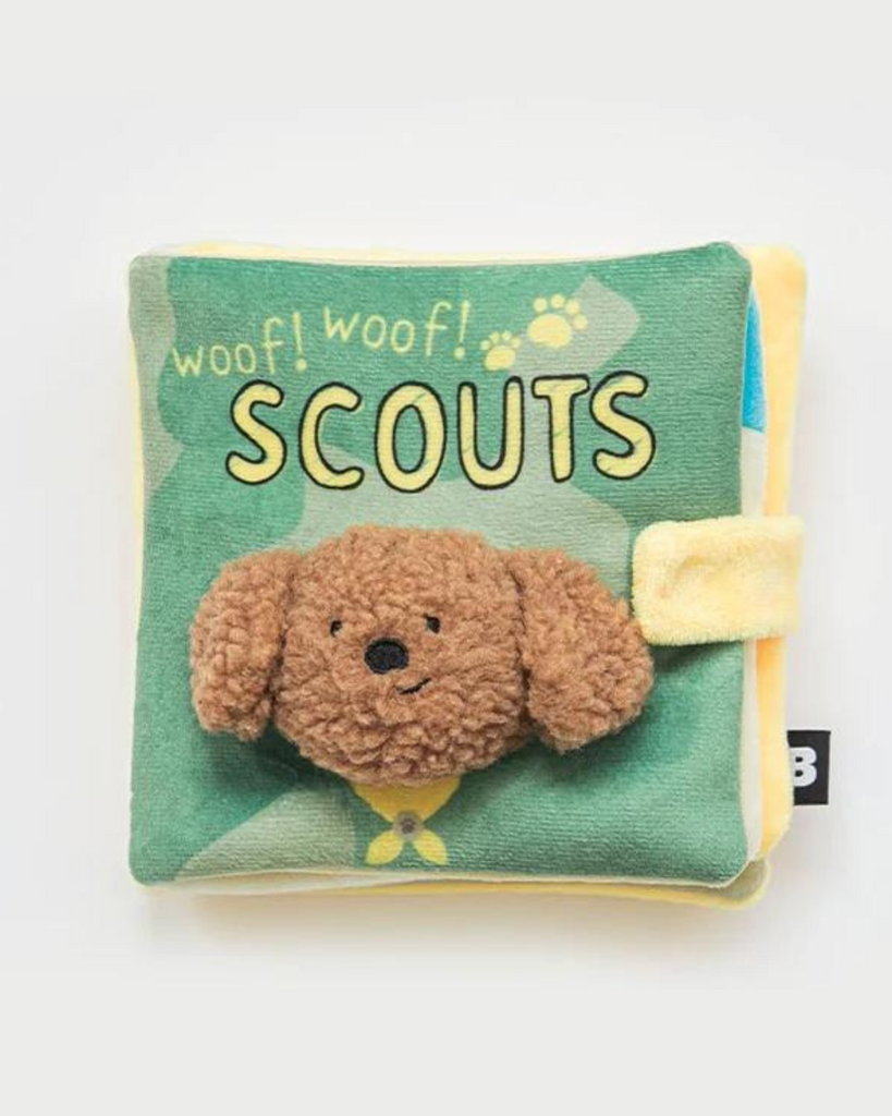 Woof Scouts Nosework Dog Book Plush Toy Play BITE ME   