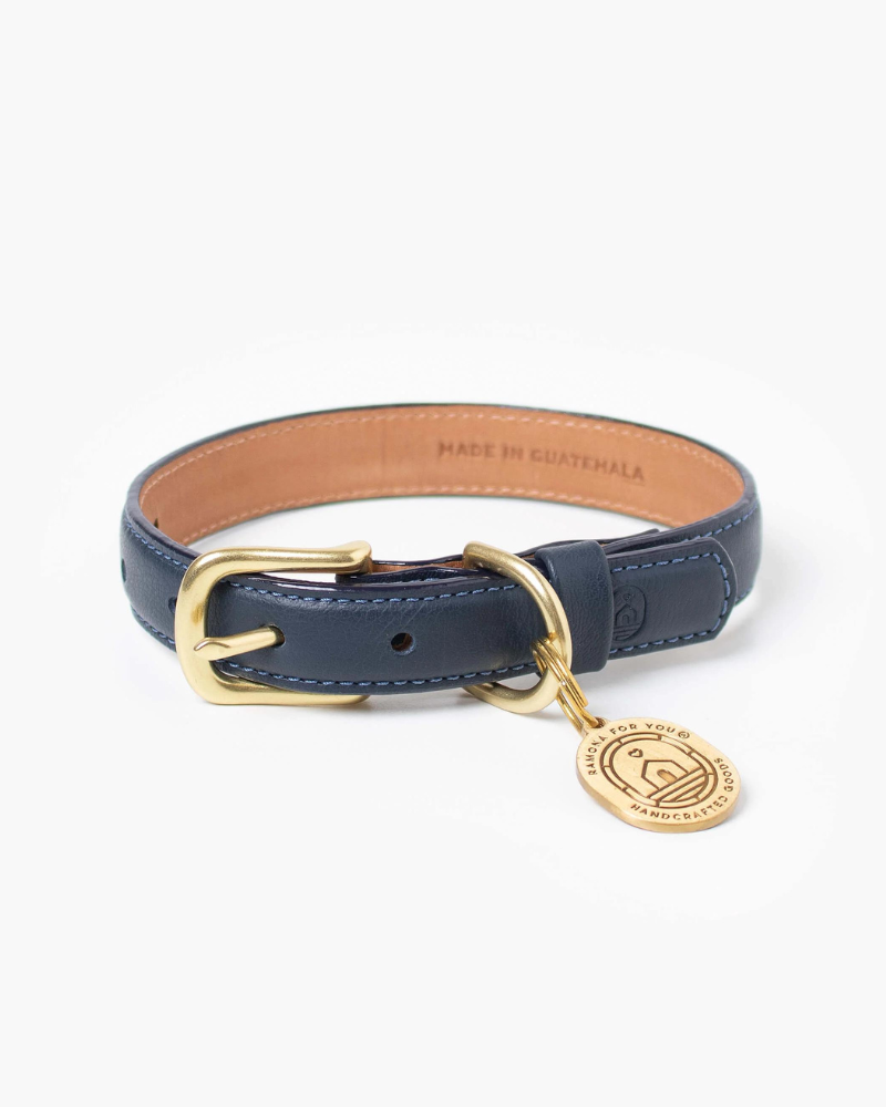 Midnight Leather Dog Leash (Made in Guatemala)