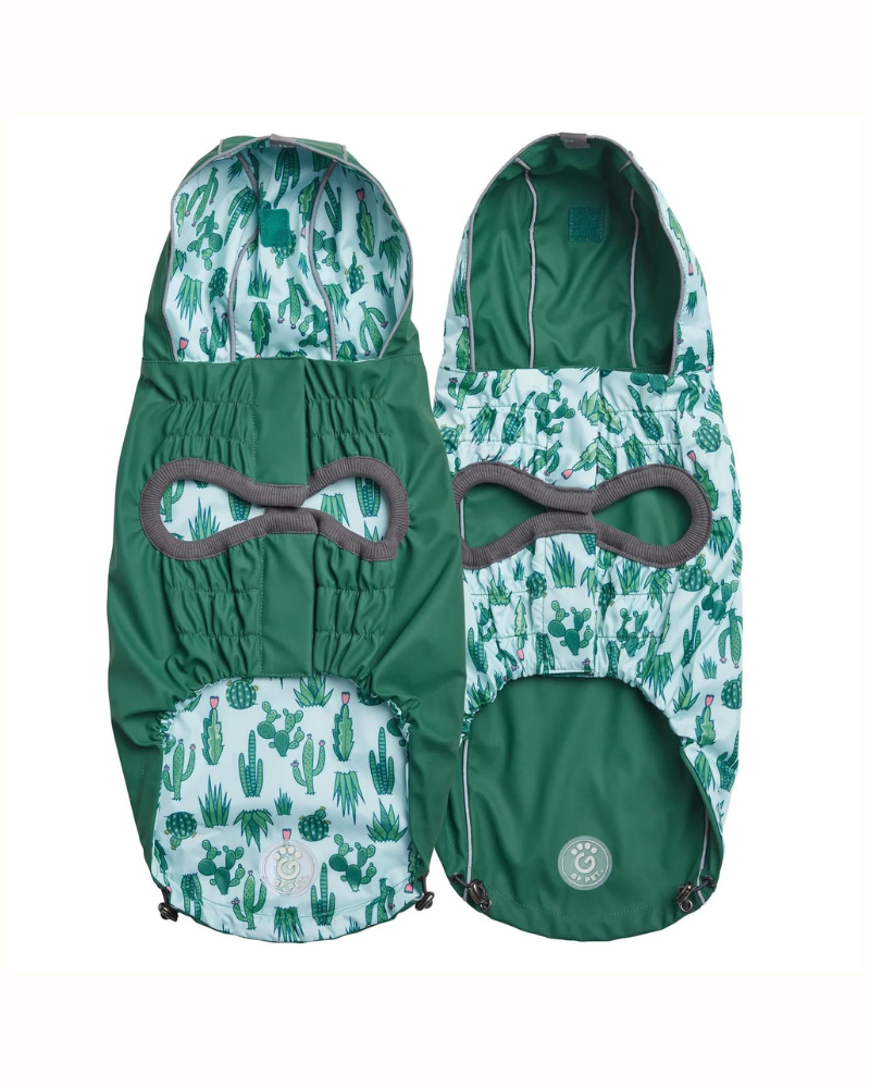 Reversible Waterproof Dog Raincoat in Green Wear GF PET   
