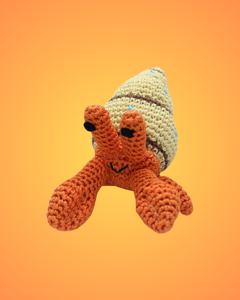 KNIT KNACKS | Shelly the Hermit Crab Organic Knit Dog Toy | DOG & CO.