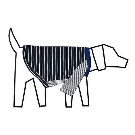 WARE OF THE DOG | Black & White Crazy Striped Dog T-Shirt (Made in