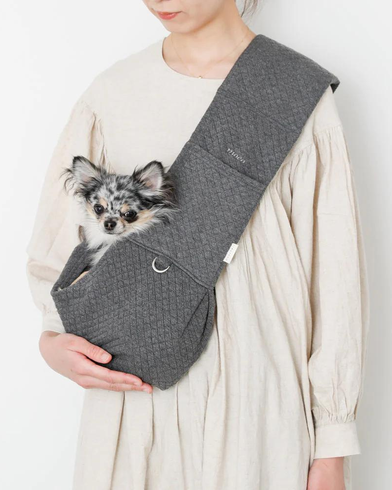 Graph Check Dog Sling in Charcoal Carry MONCHERI   