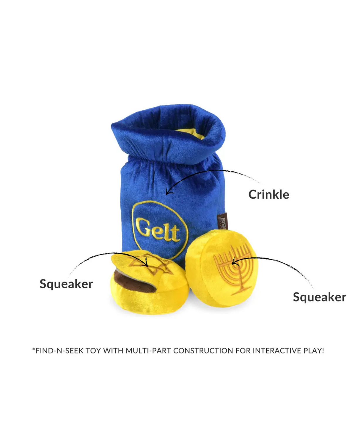 P.L.A.Y. PawNukkah GeltY Treats Squeaky Dog Toy DOG & CO.