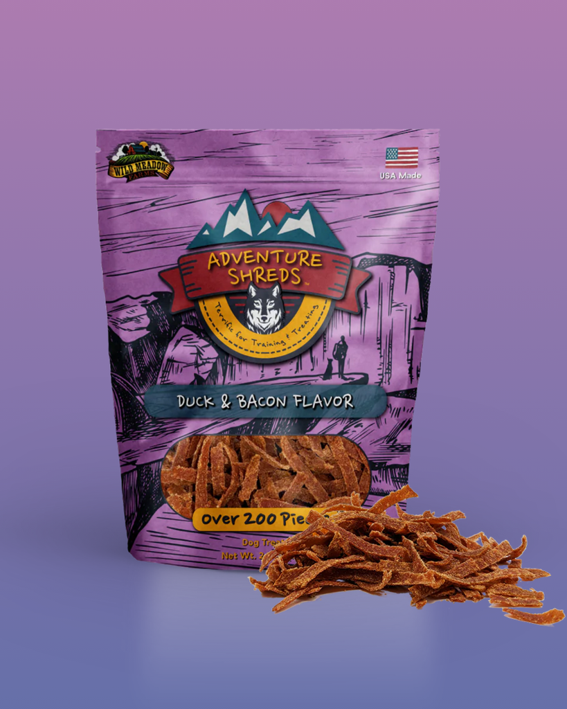 Adventure Shreds Duck & Bacon Dog Treats (Made in the USA) Eat WILD MEADOW   