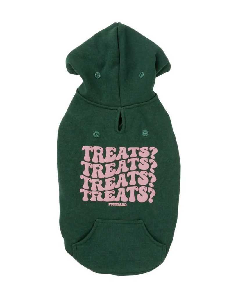 TREATS TREATS TREATS Dog Hoodie in Green (FINAL SALE) Wear FUZZYARD   