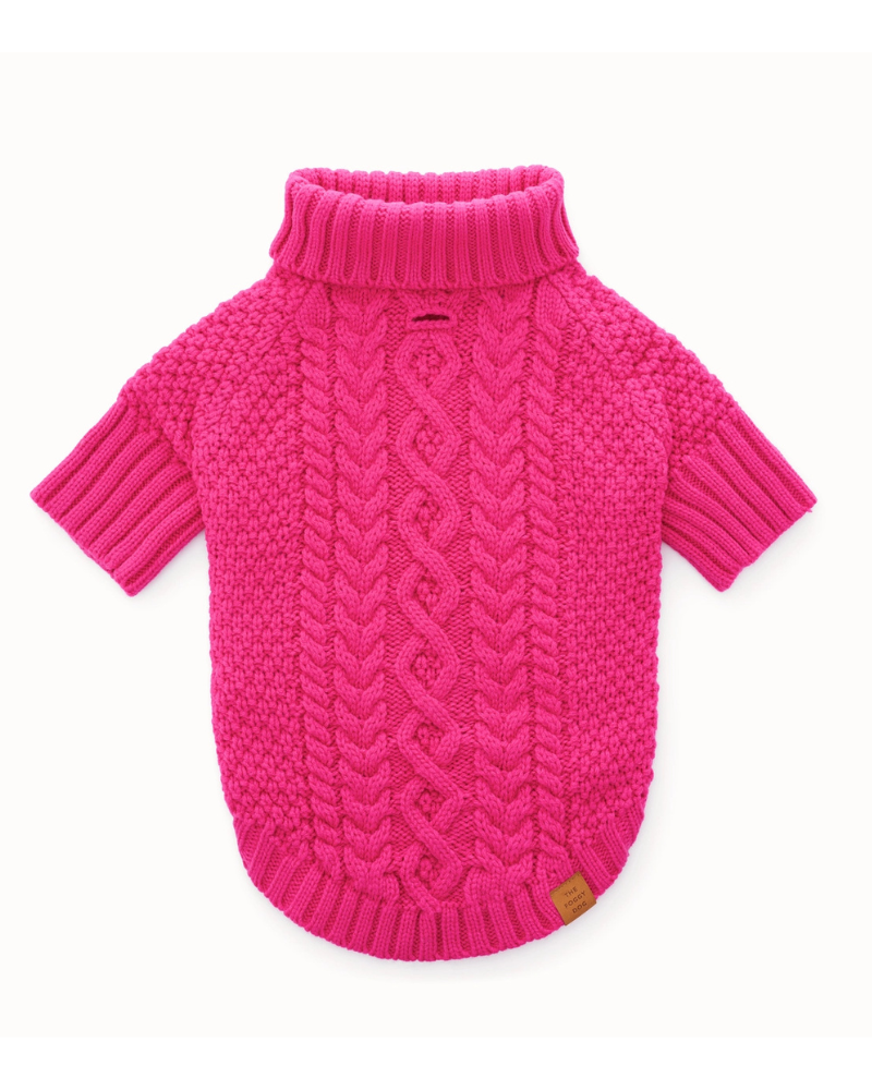 THE FOGGY DOG | Hot Pink Cable Knit Dog Sweater | DOG & CO.