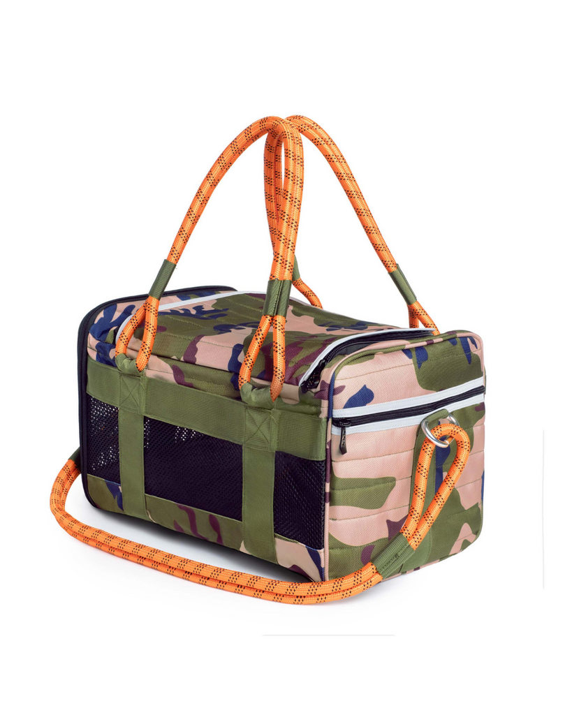 Out-Of-Offfice Pet Carrier Pro Edition in Camo with Orange Straps Carry ROVERLUND   