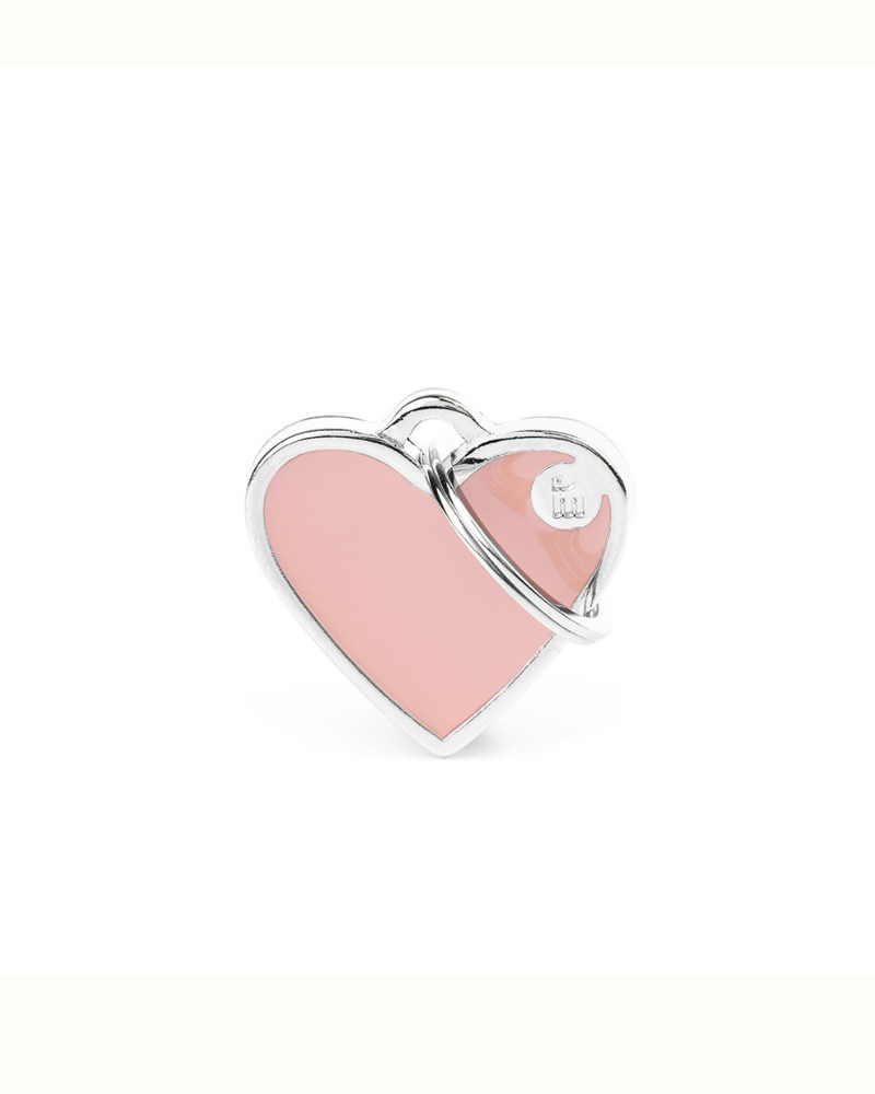 Handmade Heart Tag in Blush Pink Custom Pet ID Tag Wear MY FAMILY   