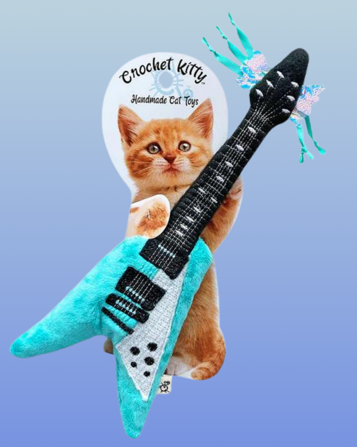 CROCHET KITTY | Meowsical Catnip and Crinkle Guitar | DOG & CO.