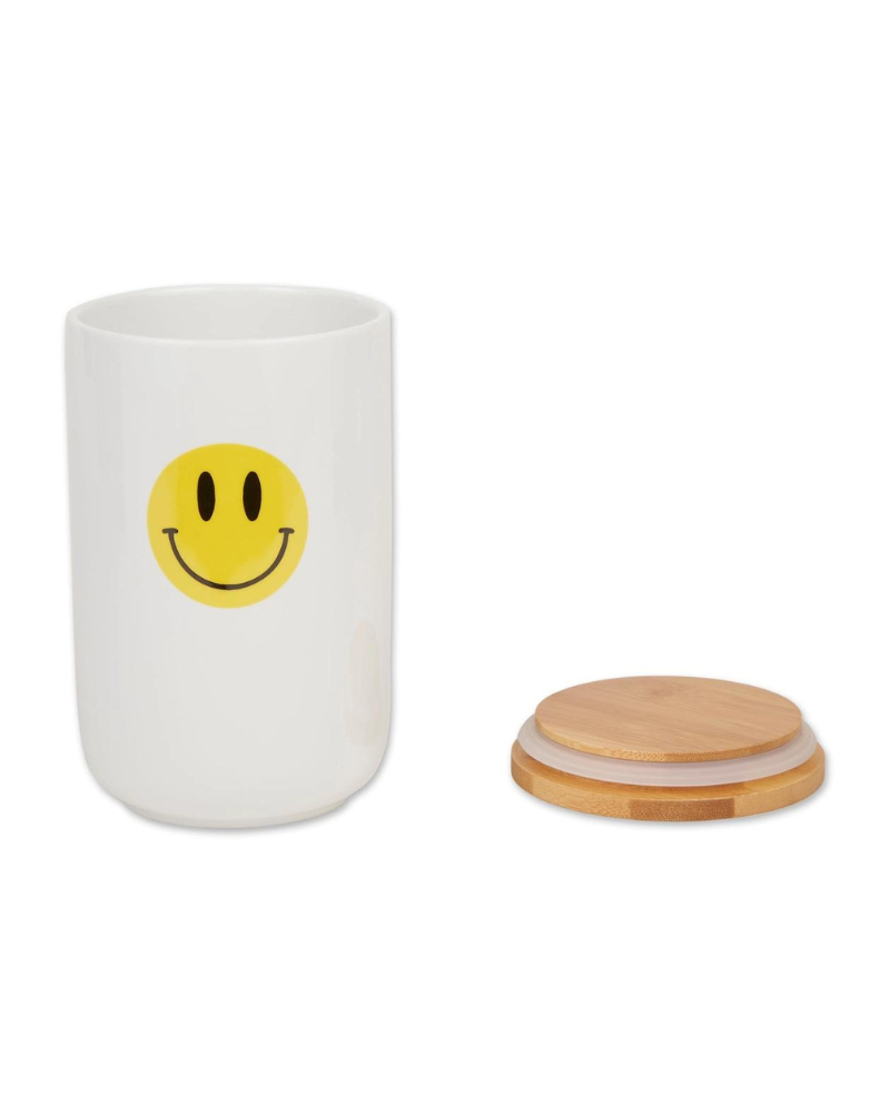 Let's Get Happy Smiley Face Treat Jar Eat BONE DRY   