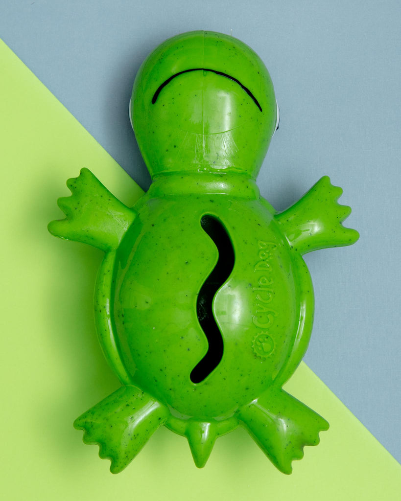 Rubber Squeaky Turtle Treat Dog Toy in Green Play CYCLE DOG   