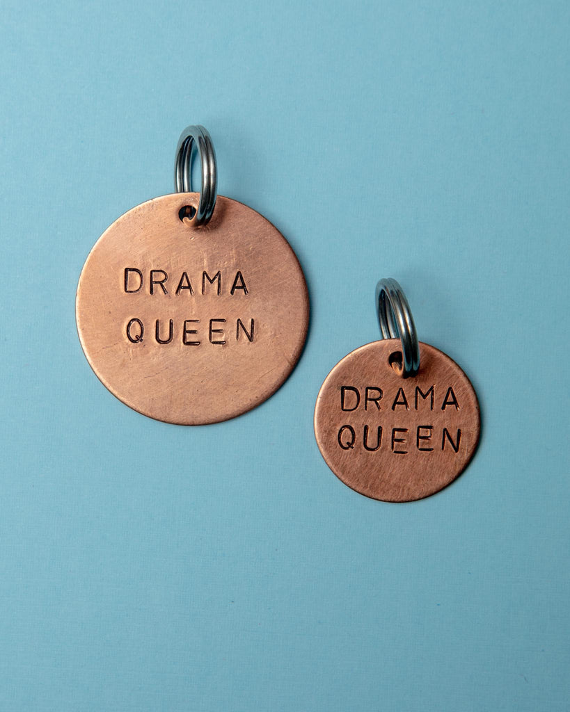 Drama Queen Round ID Tag (Custom/Drop-Ship) (Made in the USA) Wear WOWIE GOODS   