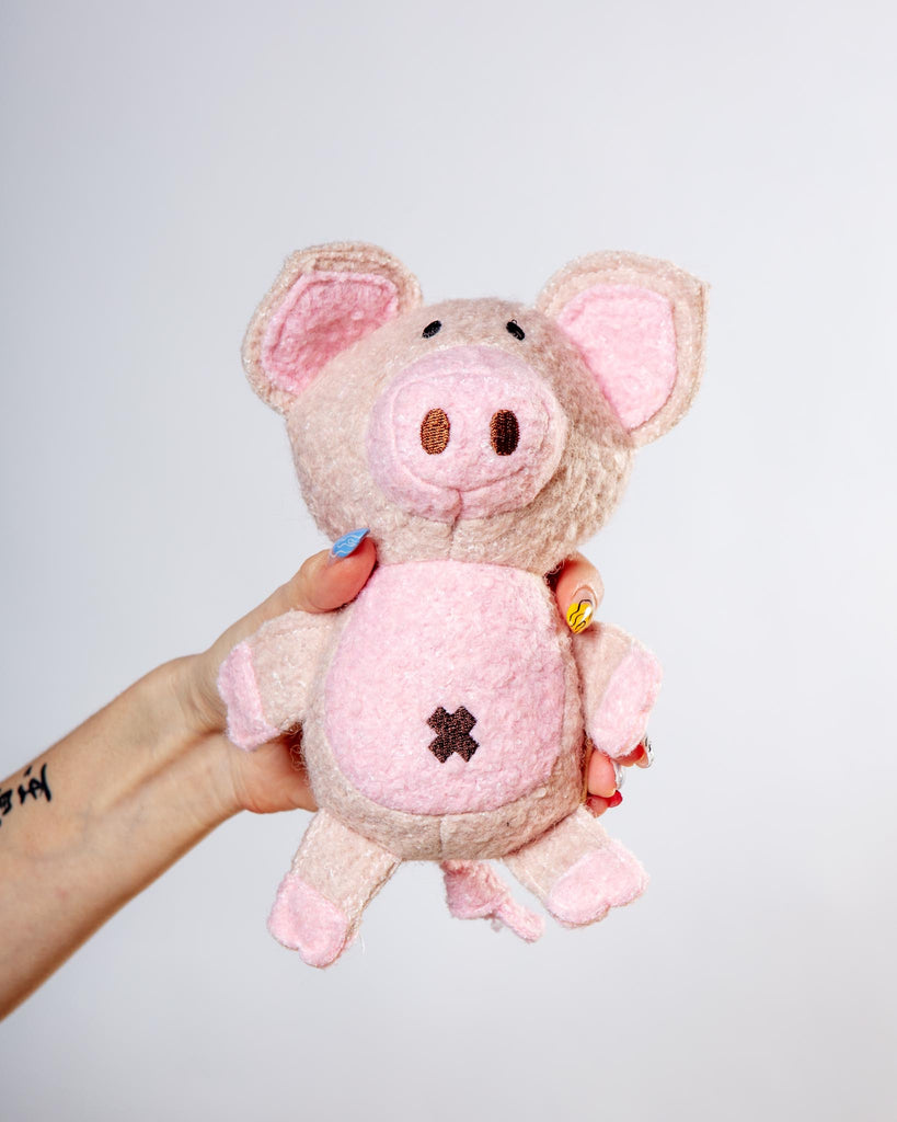 Pig Woolie Squeaky Dog Toy Play SPUNKY PUP   