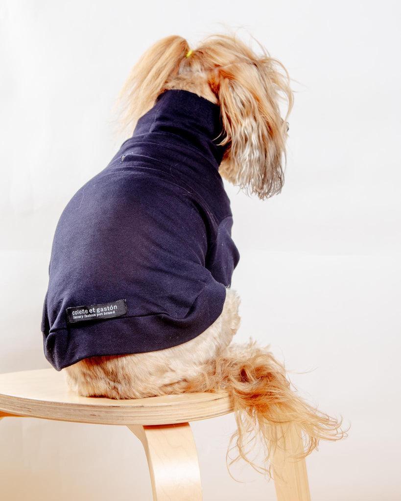 Cotton Pullover Dog T-Shirt in Lavender or Navy Wear COLETTE ET GASTON   