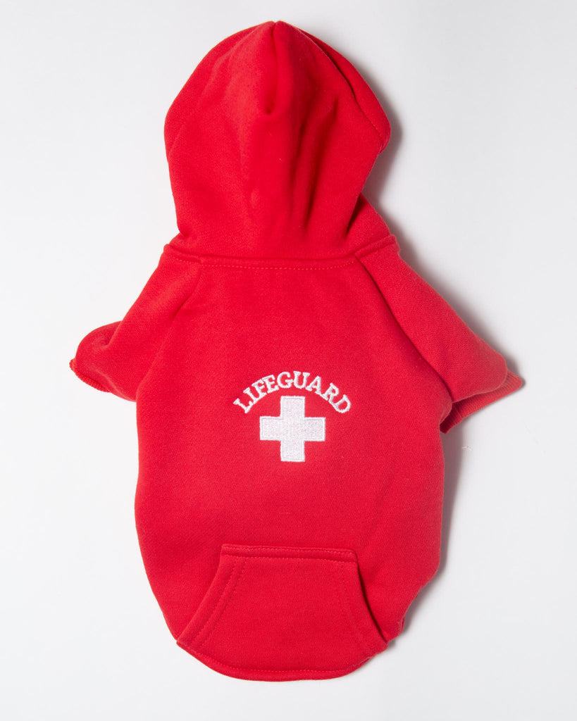 Lifeguard Dog Hoodie in Red Wear CHLOE AND MAX   