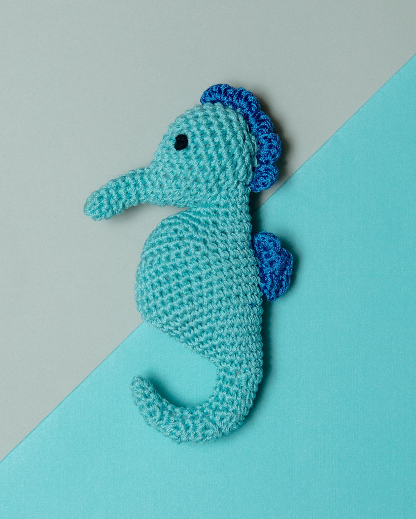 Salty the Seahorse Organic Knit Dog Toy Play KNIT KNACKS   