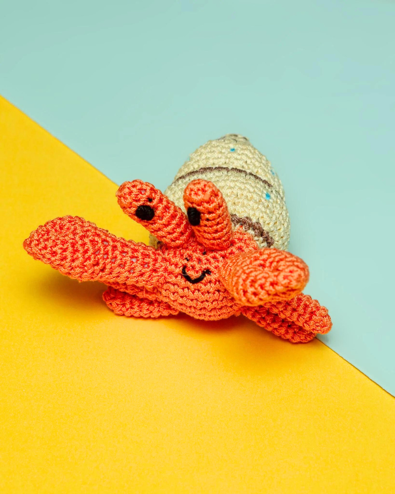 KNIT KNACKS | Shelly the Hermit Crab Organic Knit Dog Toy | DOG & CO.
