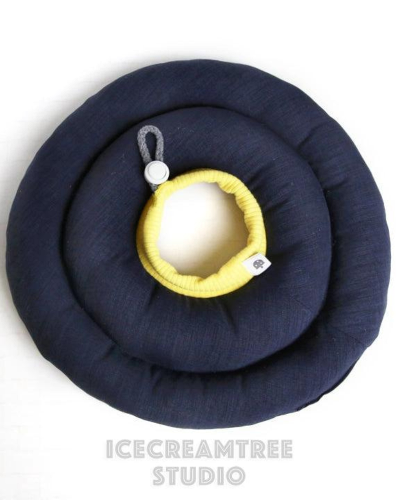 Hypoallergenic Soft Comfy Pet Cone (Made in the USA) HOME ICECREAMTREE STUDIO Navy Small 