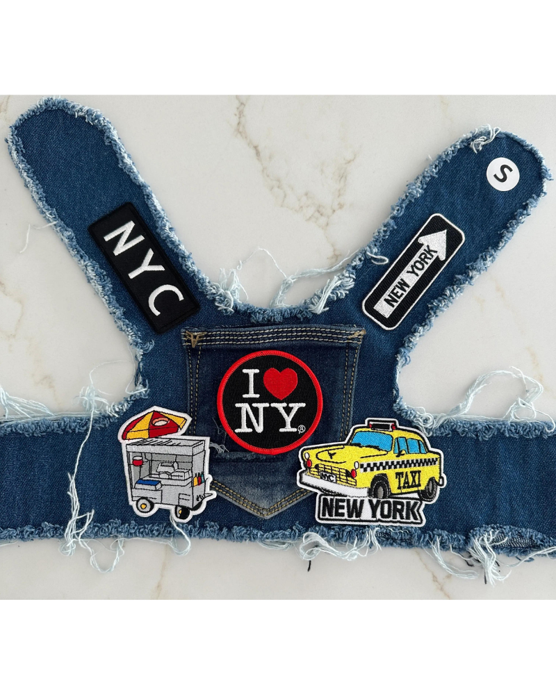 NYC Denim Dog Harness (Dog & Co. Exclusive) WALK HEADS OR TAILS PUP   