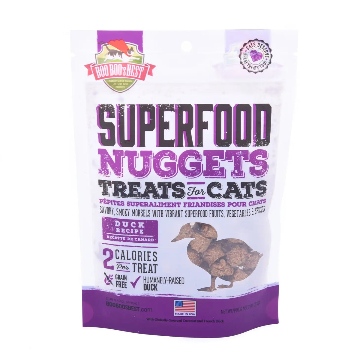 BOO BOO'S BEST Duck Superfood Nuggets Cat Treats (Made in the USA) DOG & CO.