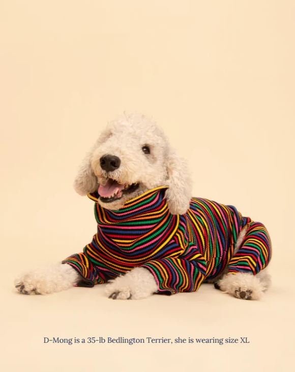 LITTLE BEAST Fantastic Ribbed Dog Onesie DOG
