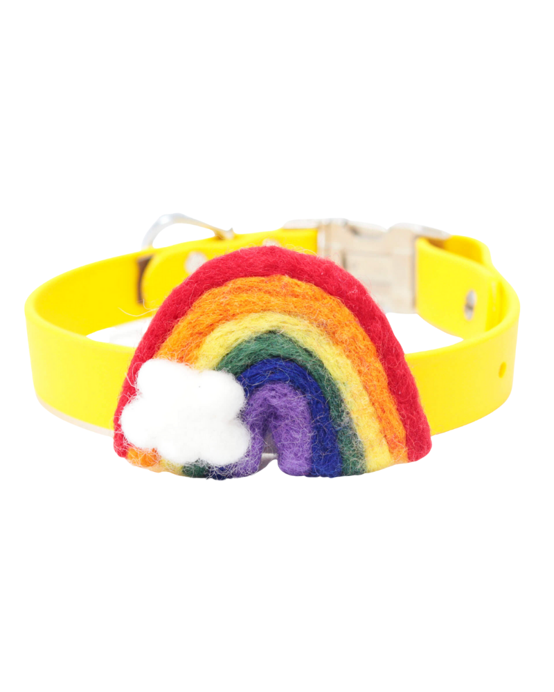 Rainbow Dog Collar Accessory (Made in the USA) Wear MIMI GREEN   