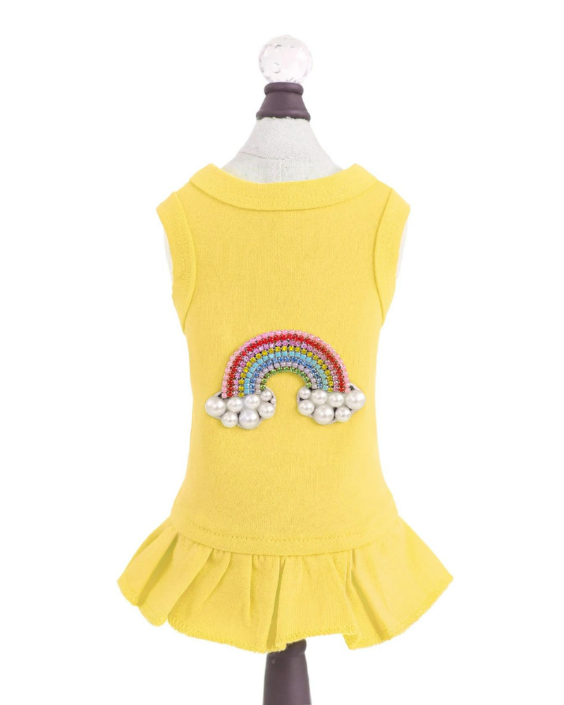 Rainbow Dog Dress in Yellow (CLEARANCE) Wear HELLO DOGGIE   
