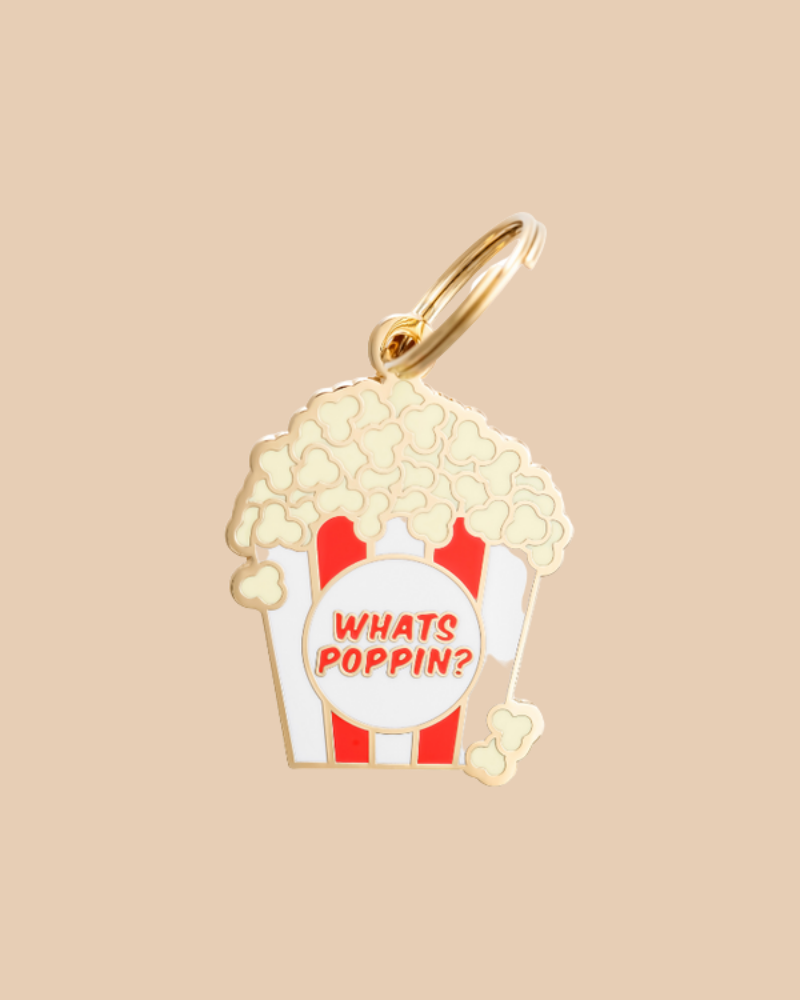 What's Poppin? ID Tag (Custom/Drop-Ship) (Made in the USA) Accessories TWO TAILS PET COMPANY   