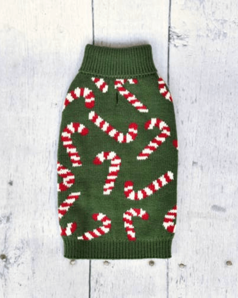 Vintage Candy Cane Holiday Dog Sweater Wear FINNEGAN'S STANDARD GOODS   