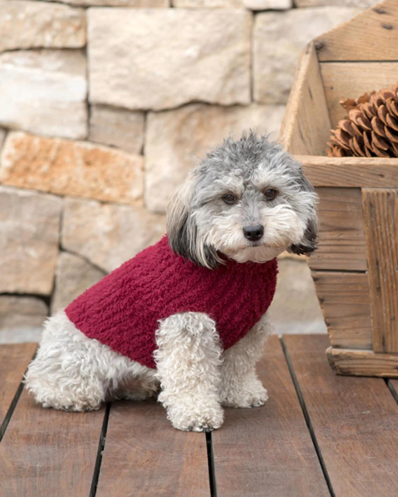 CozyChic Cranberry Ribbed Dog Sweater (FINAL SALE)
