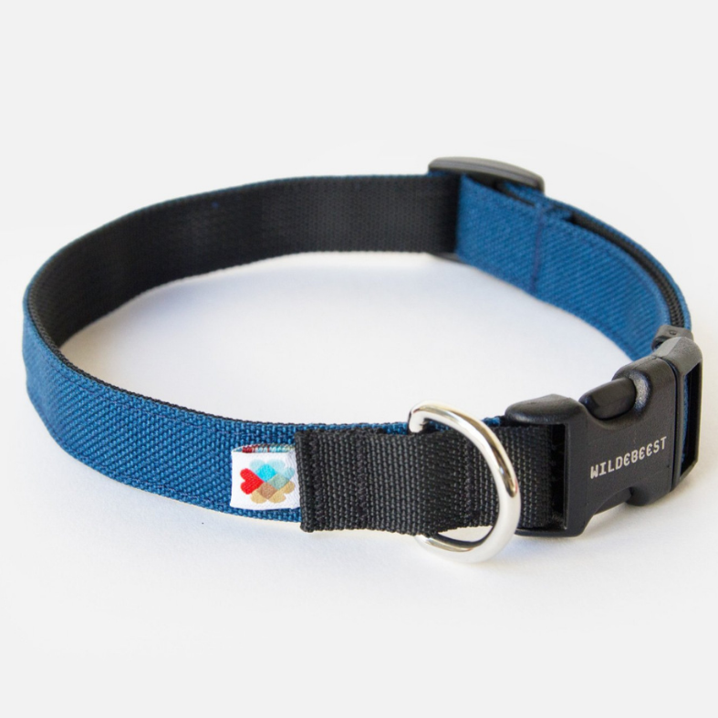 Funston Dog Collar in Navy (Made in the USA) (FINAL SALE) WALK WILDEBEEST   