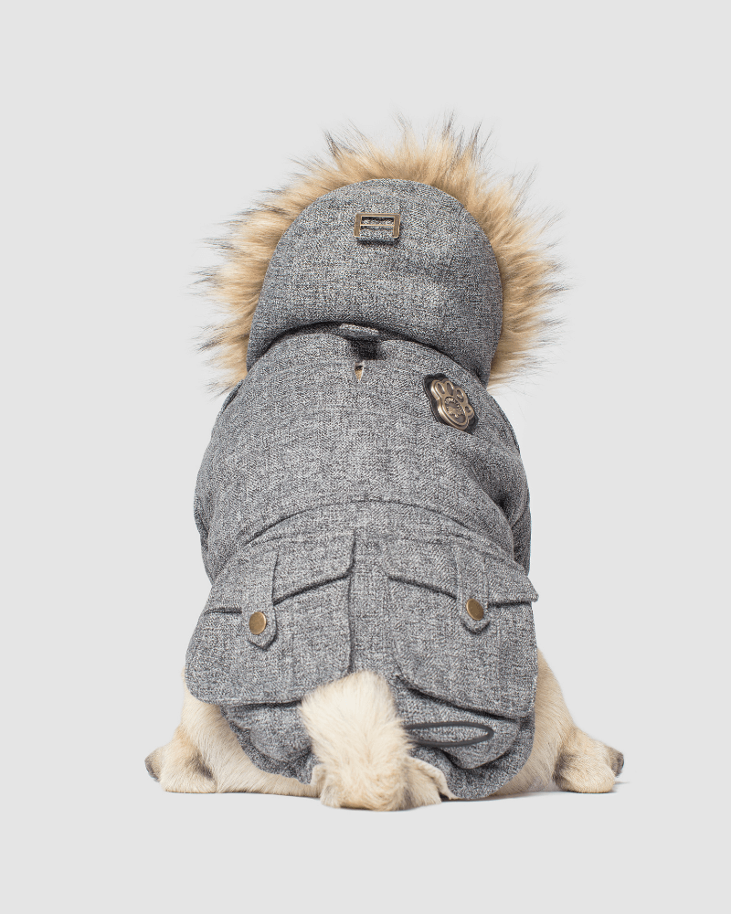 CANADA POOCH Alaskan Army Dog Parka in Salt and Pepper DOG & CO.