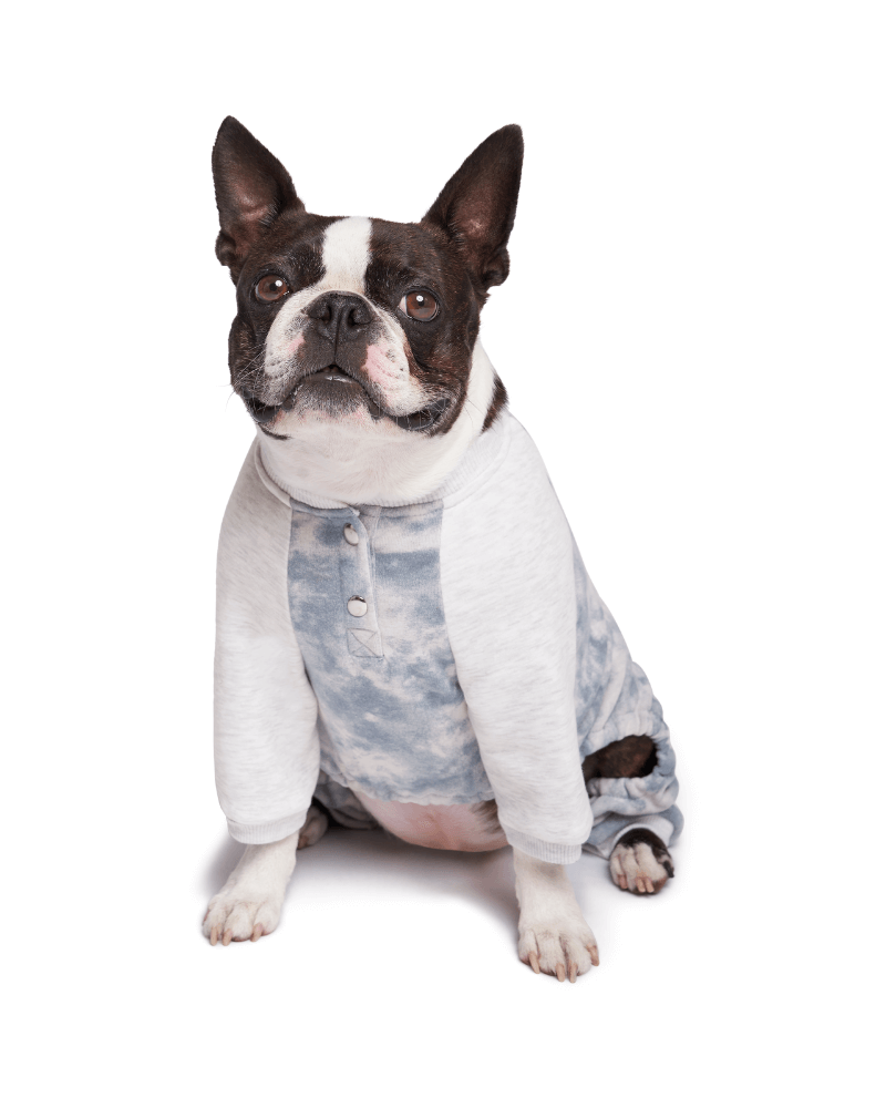 CANADA POOCH Frosty Fleece Dog Sweatsuit in Grey Tie-Dye DOG