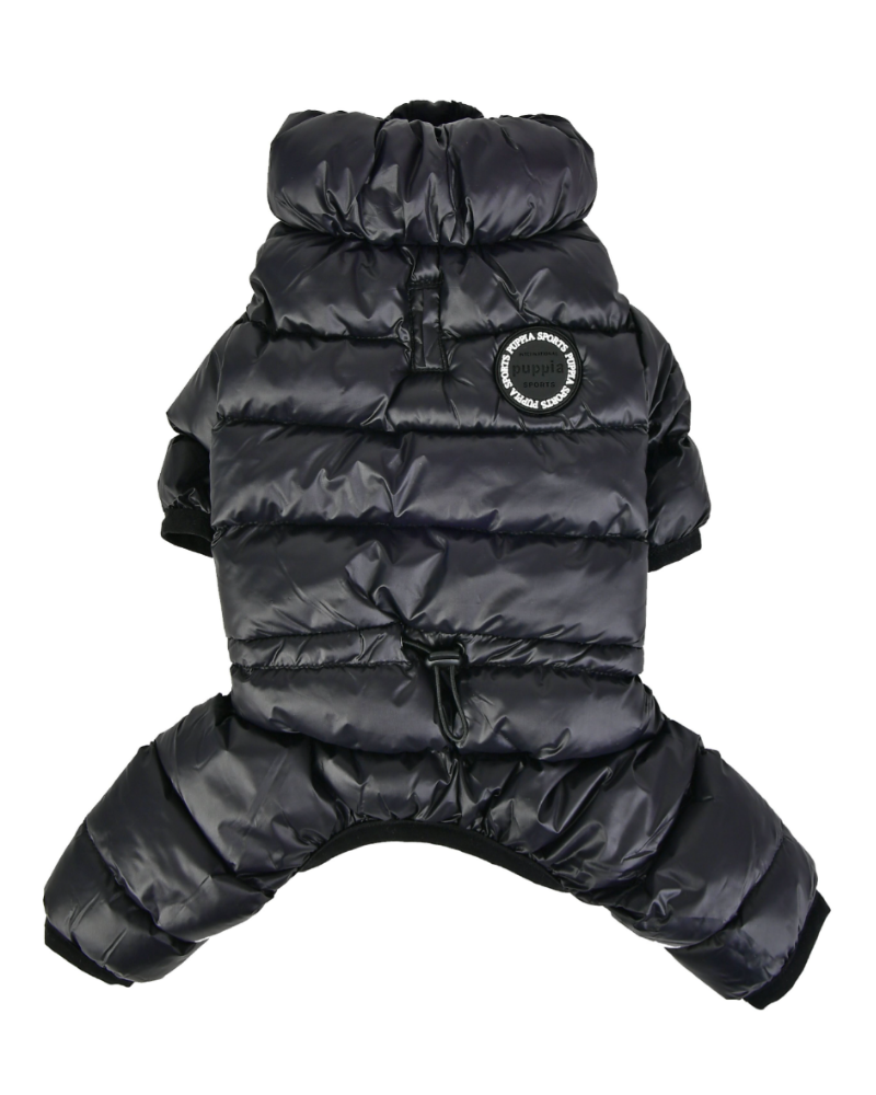 PUPPIA | Ultra Light Winter Puffer Jumpsuit in Black | DOG & CO.