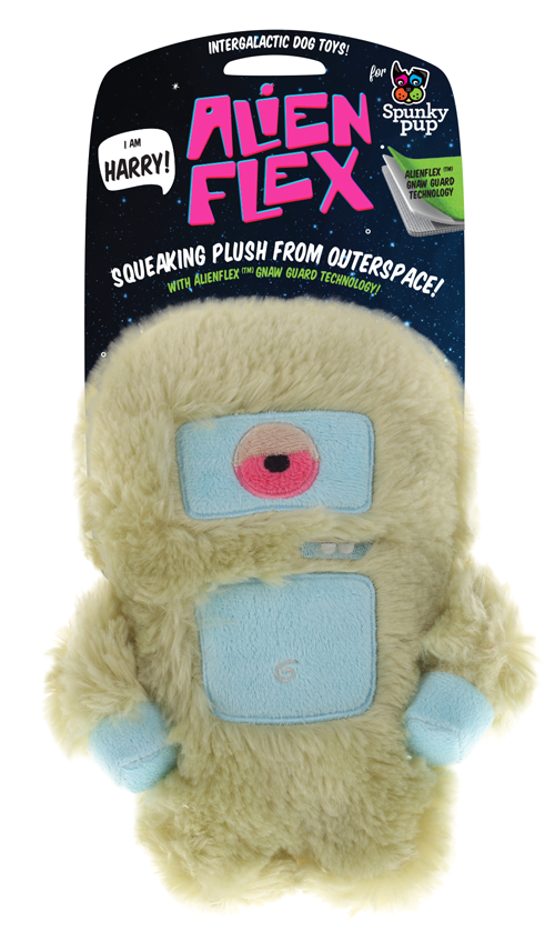 Spunky Pup Alien Flex Harry Plush Dog Toy Spunky Pup Alien Flex Harry Plush Dog Toy