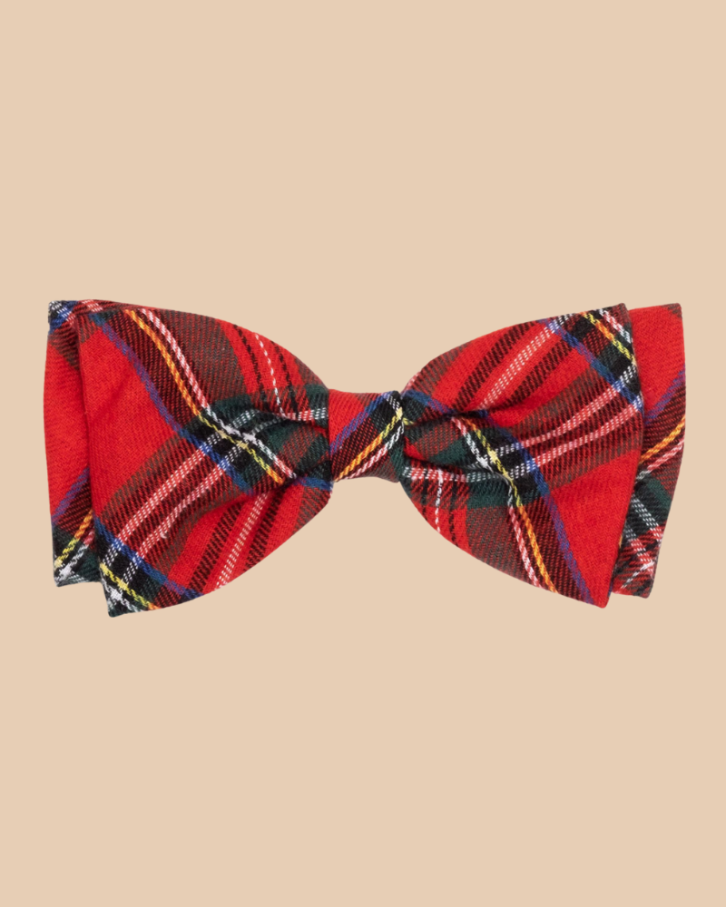 Dignified Dog Bow Tie in Red Tartan Plaid Wear THE WORTHY DOG   