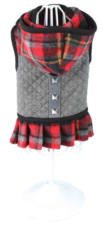 open lace back dress The Paris Pink Tweed Couture Dog Harness Dress – Heads or Tails Pup main image 0