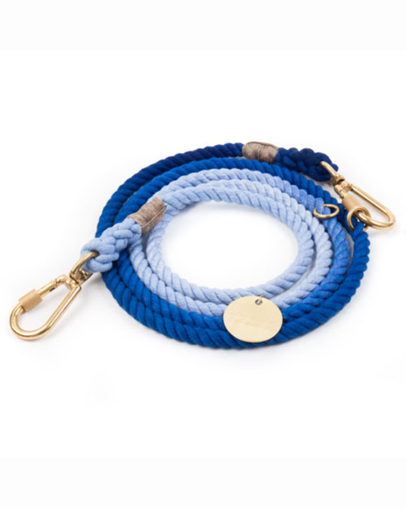Adjustable Rope Dog Lead in Latty Blue (Made in the USA) (FINAL SALE) WALK FOUND MY ANIMAL   