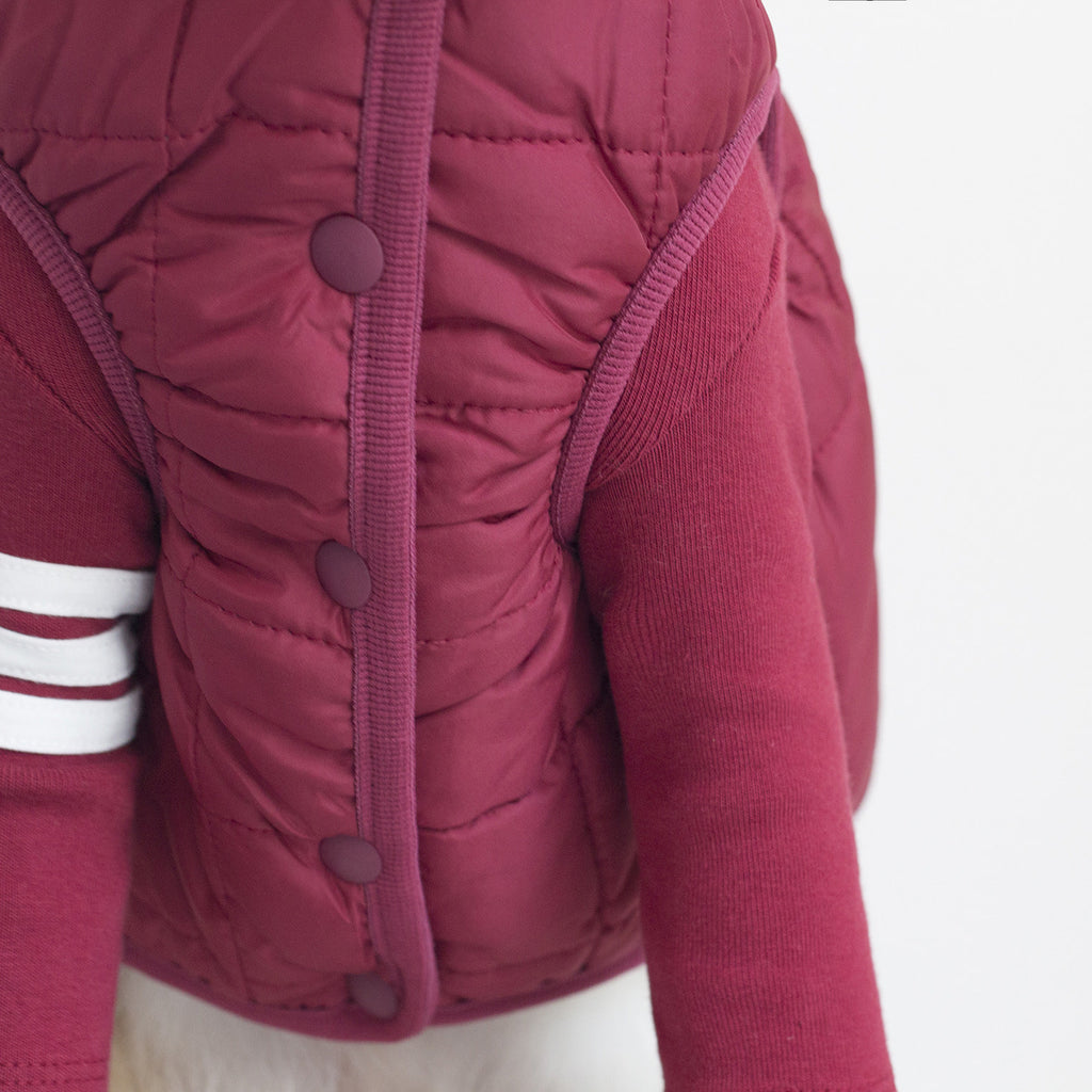 DENTISTS APPOINTMENT | Warm Quilted Vest in Burgundy (w/ Harness Hole) Apparel DENTISTS APPOINTMENT   