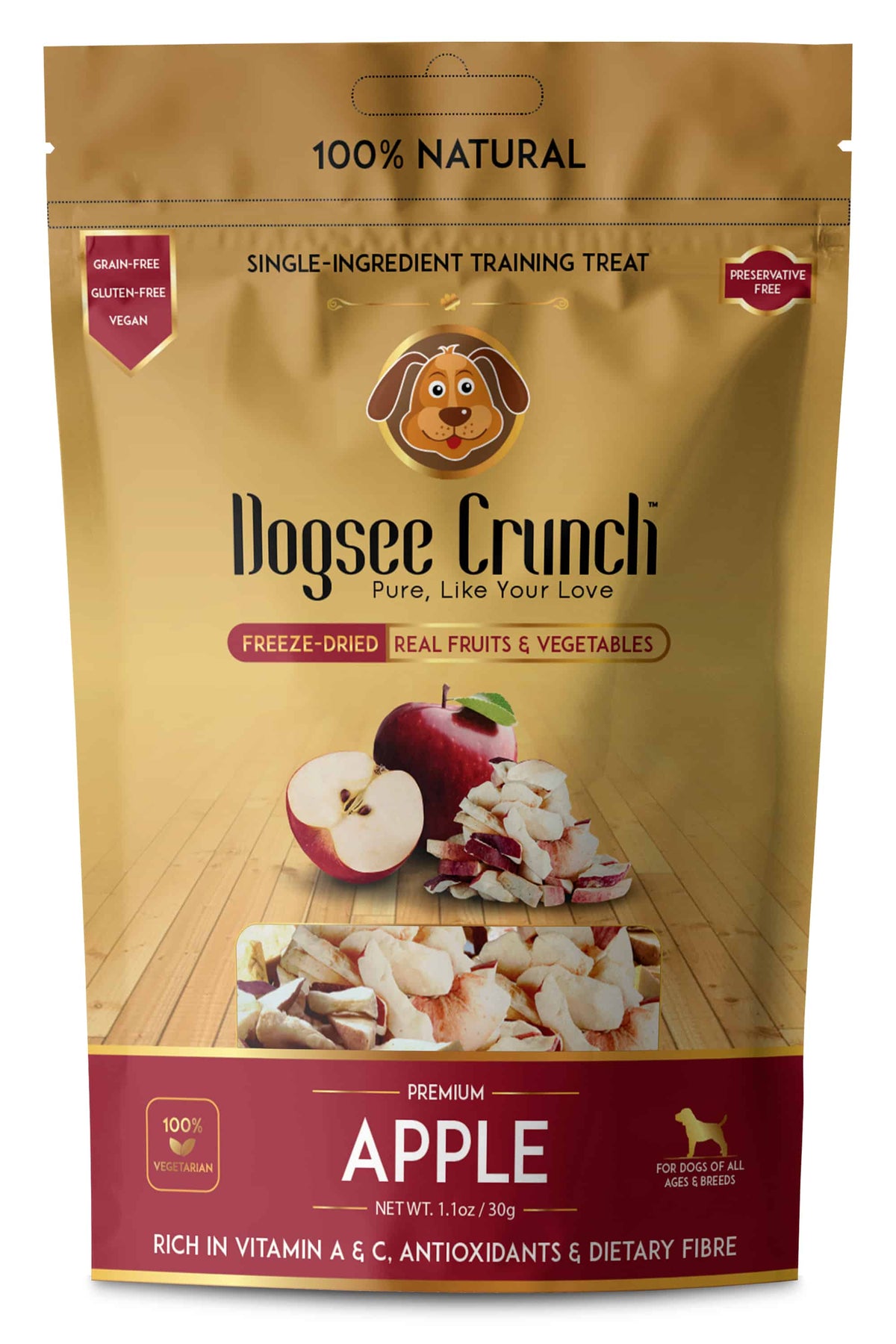 DOGSEE CRUNCH Freeze Dried Apple Treats DOG CO
