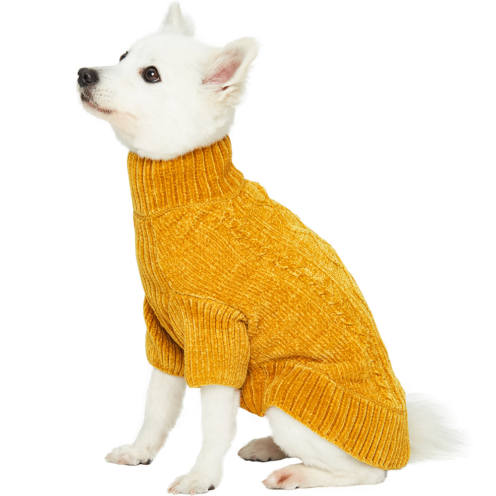 Cozy Chenille Dog Sweater in Mustard FINAL SALE